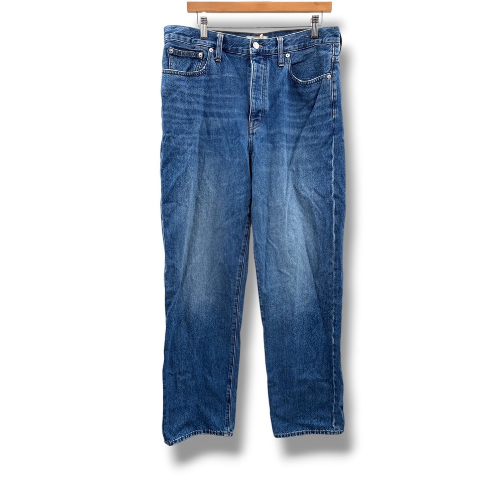 Madewell Low-Slung Straight Jeans Womens 30T Blue Patmina Medium Wash Tall Denim - Picture 3 of 14